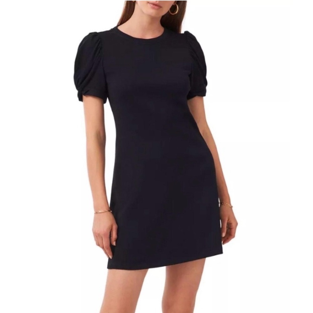 We Are Sundays Red Puff Sleeve T Shirt Dress‎ Effortless Easy Preppy Classic